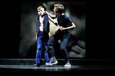 Owen Mannion as Cousin Kevin with Josh Atkinson as Young Tommy Photo