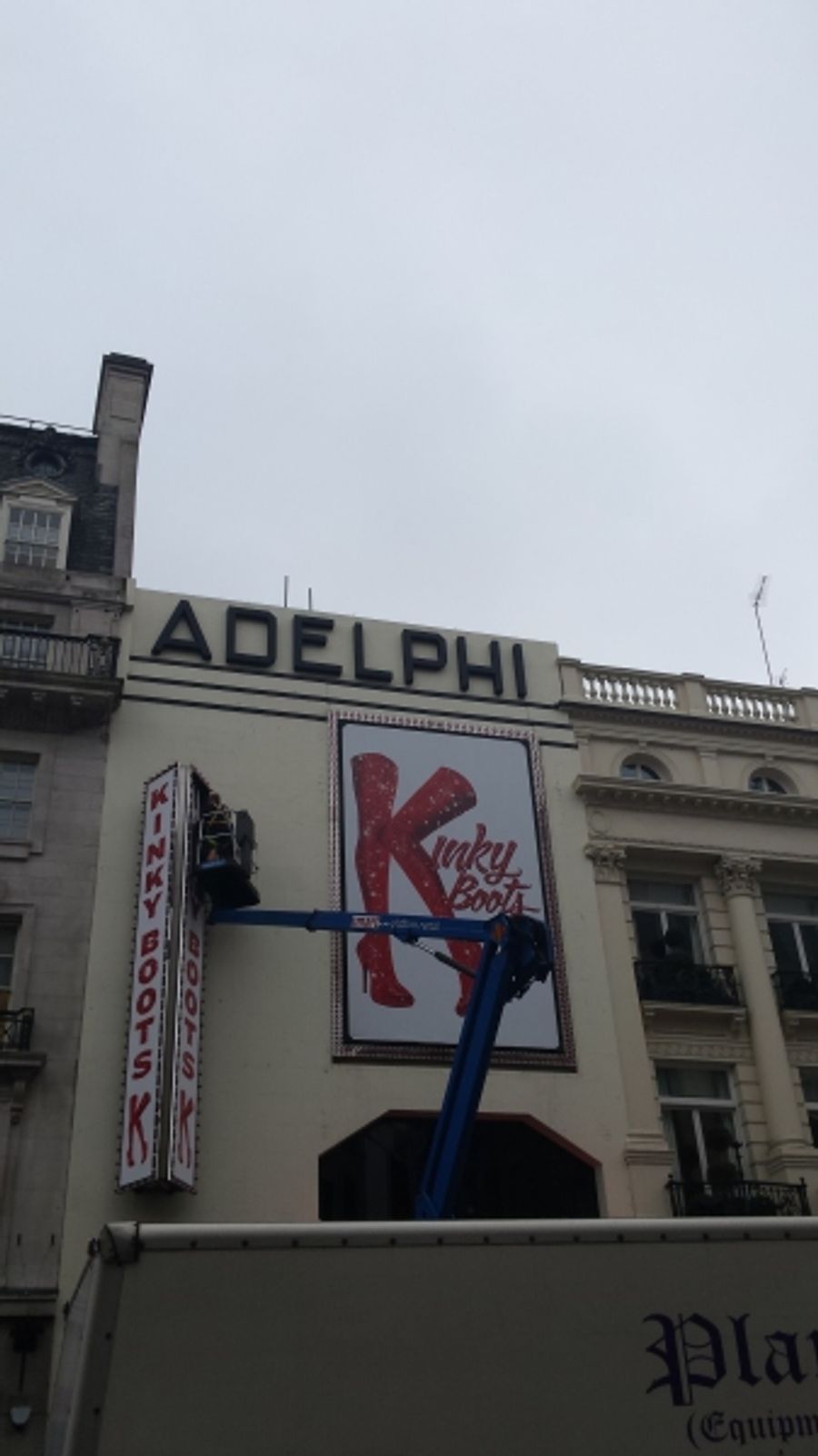 Photo Coverage: Marquee Is Up At The Adelphi For KINKY BOOTS! Image