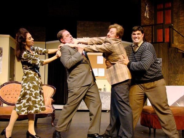 Things get physical between George Hay (Andrew Pond) and his lawyer (Rob Reinalda), w Photo