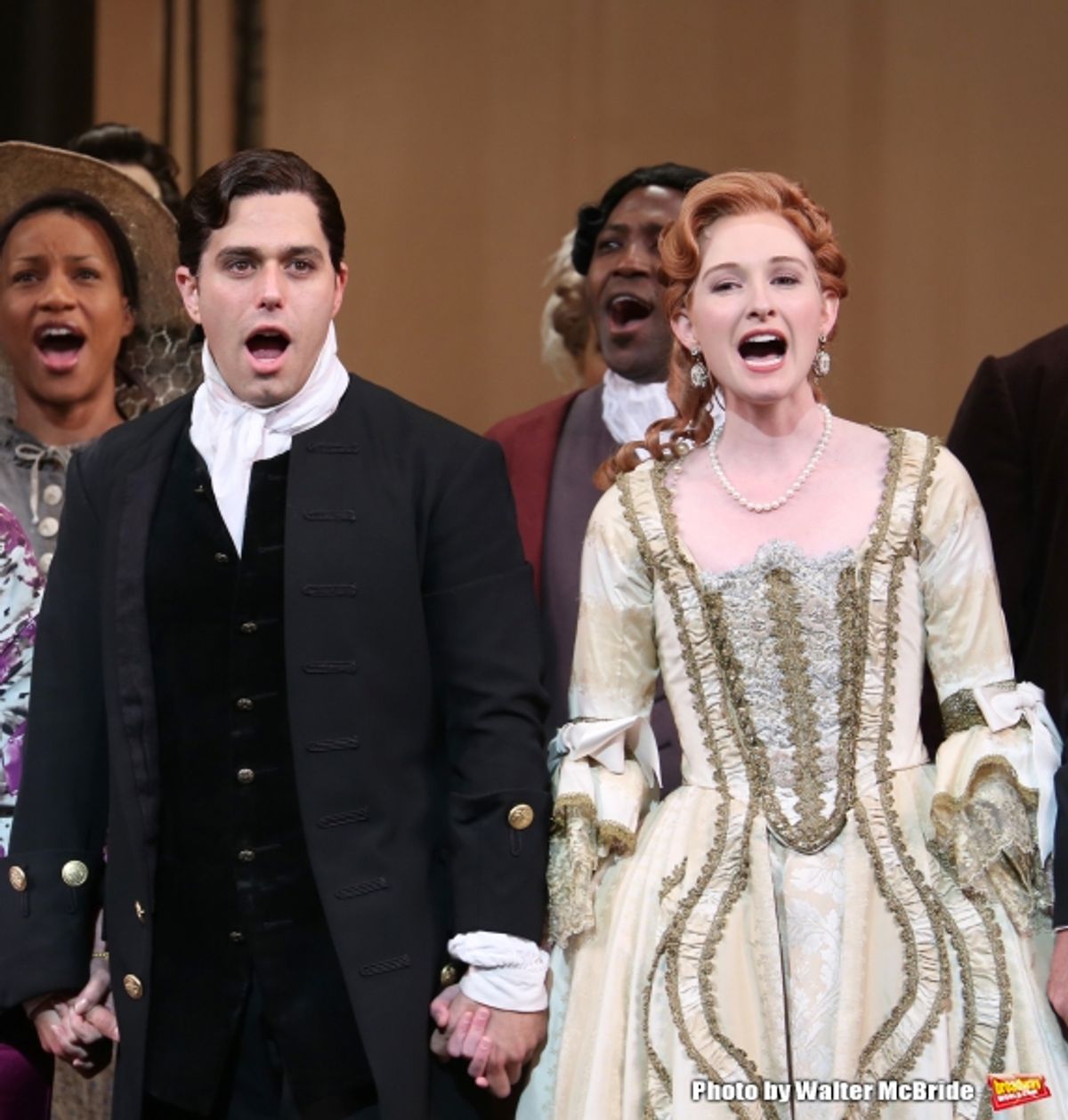 Josh Young, Erin Mackey and cast at 