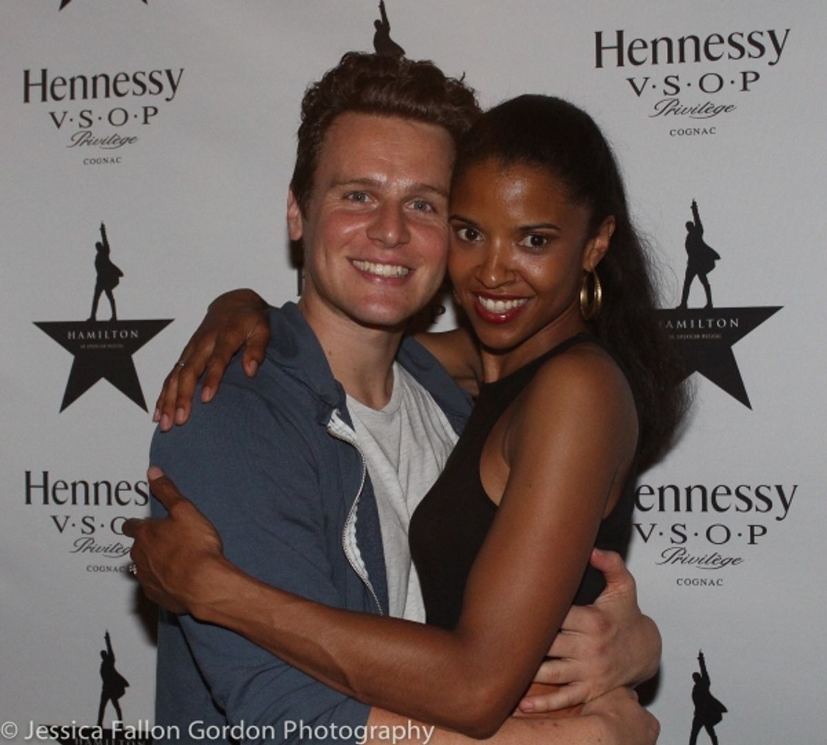 Jonathan Groff and Renee Elise Goldsberry at 