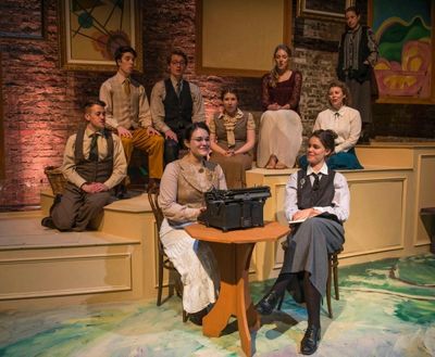 Emily Goldberg as Alice B. Toklas, Amanda Giles as Young Gertrude with (back, left to Photo