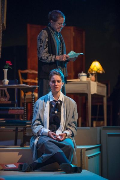Amanda Giles as Young Gertrude and Caron Buinis as Gertrude Stein Photo