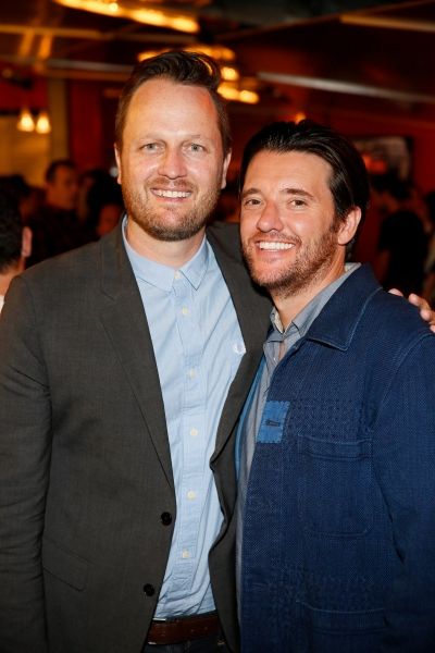 Todd Almond, who wrote the book for GIRLFRIEND, and actor Jason Butler Harner Photo