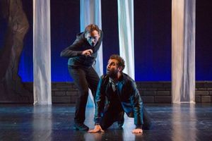 Shawn Pfautsch as Puck and Milan Malisic as Demetrius: ''Churl! Upon thy eyes I throw all the power this charm doth owe!'' @ BroadwayWorld Shawn Pfautsch as Puck and Milan Malisic as Demetrius: ''Churl! Upon thy eyes I throw Photo