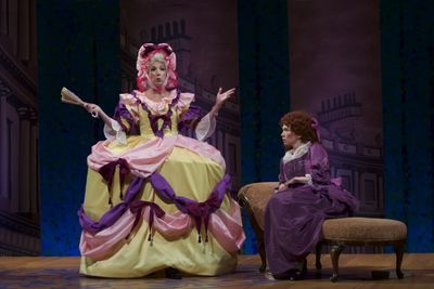 Wendy Katz Hiller (Mrs. Malaprop) and Laurel Schroeder (Lydia Languish) Photo