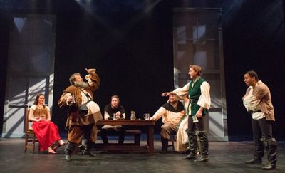Alan Ball (Falstaff), Shawn Pfautsch (Prince Hal), Brandon Saunders (Poins) Photo