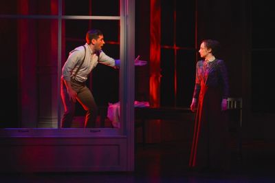 Vincenzo (Zachary Prince) reaches for Sarah (Megan McGinnis) Photo