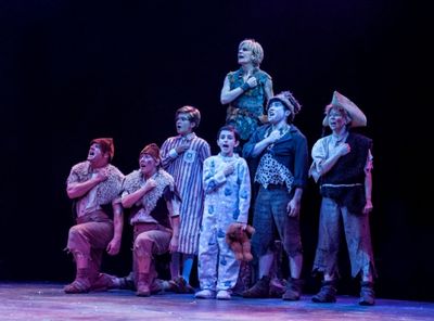 Michael McGurk as 2nd Twin, Sarah Marie Jenkins as 1st Twin, Aidan Winn as John Darli Photo