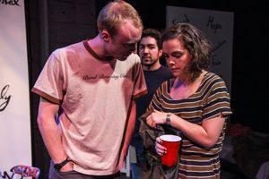 Logan Keeler (Phil), Daniel Michael Perez (Man) and Mary Ruth Baggott (Karen) Photo