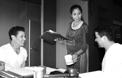 Eric-Dominique Perez, Emmanuelle Bordas and Javier E. Gomez Photo