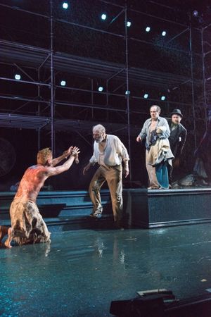 Edgar (Edward Hoopman), King Lear (Will Lyman), Earl of Kent (Jeremiah Kissel) and Fo Photo