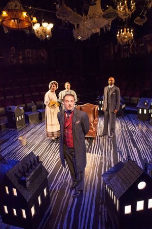 Euan Morton as Sherlock Holmes (foreground) with (from left) Andrew Kober as Daisy, L Photo