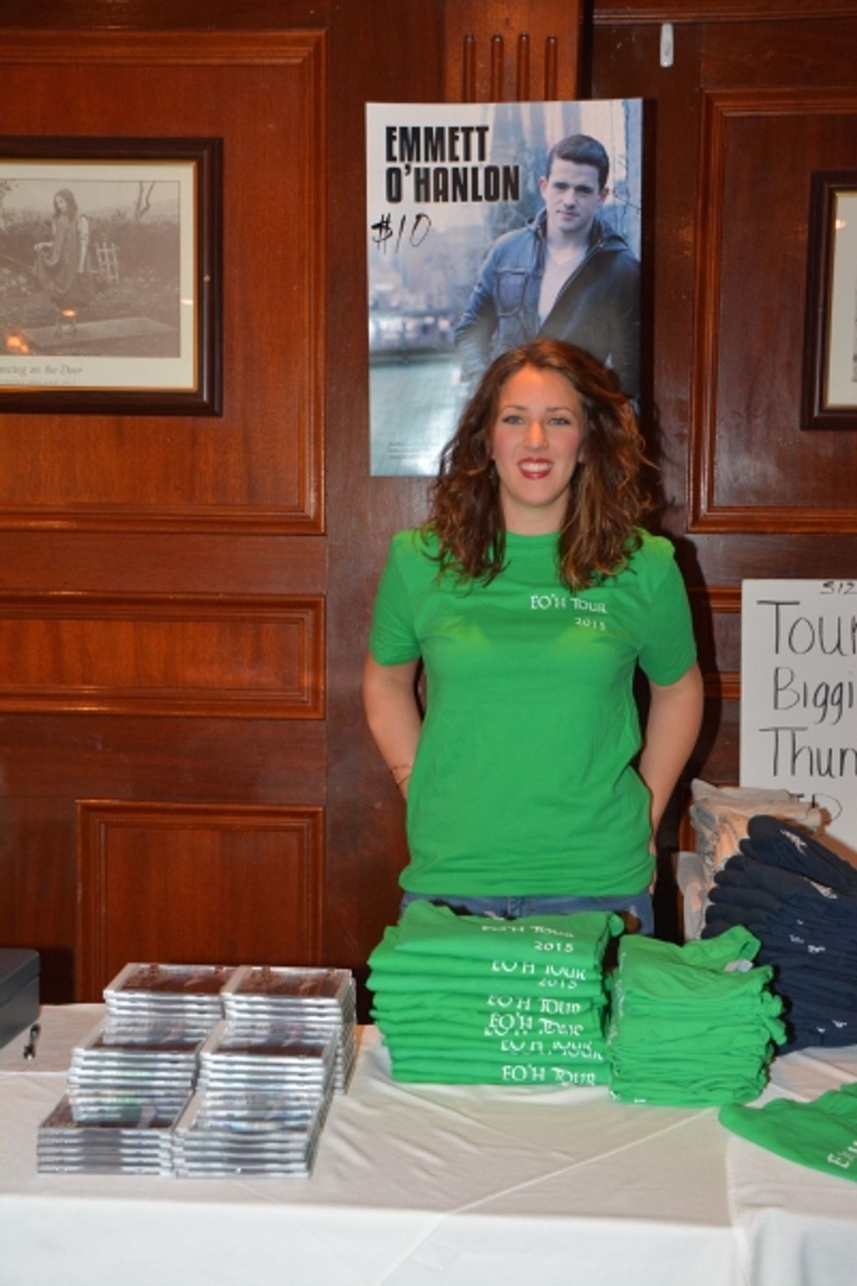 Bridget Shaffoe sets up the CD table at 