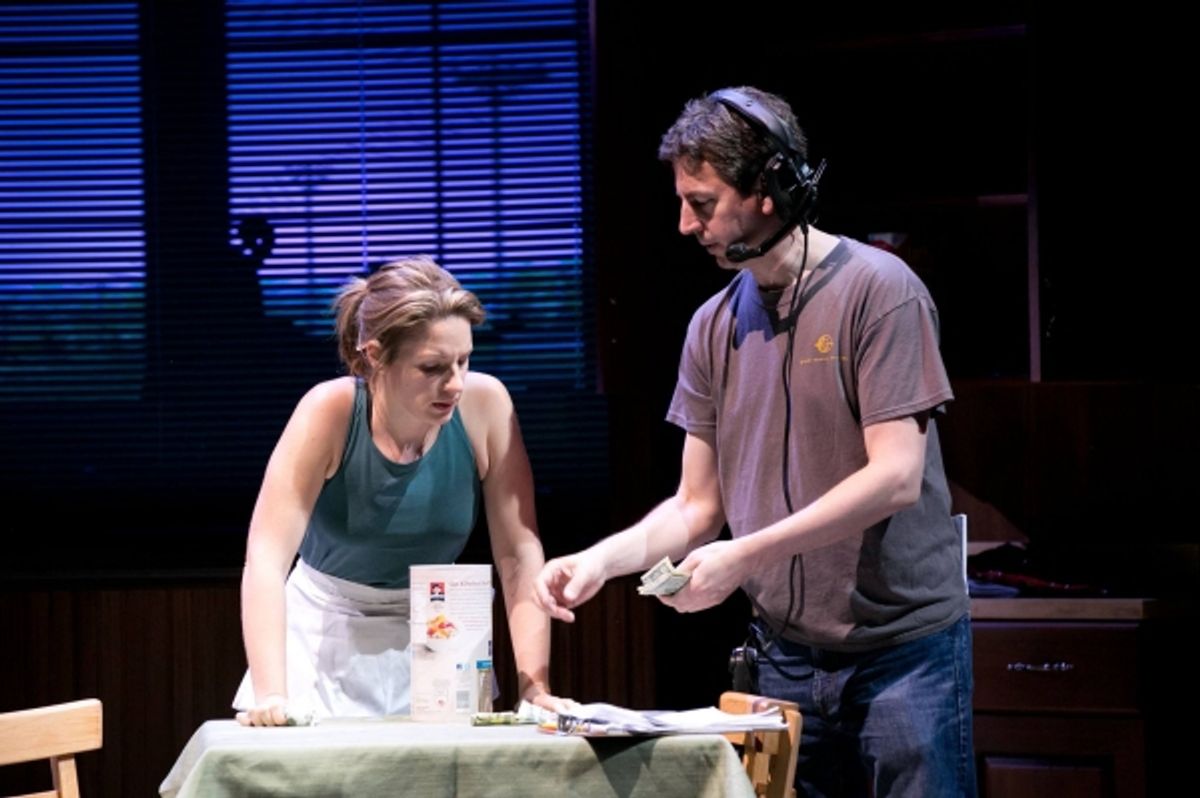 Jessie Mueller and Assistant Stage Manager Jason Brouillard at 
