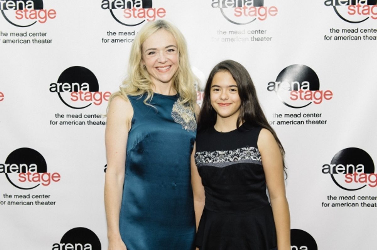 Rachel Bay Jones and daughter Miranda at 