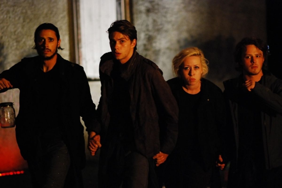 Luke Robbins of Statesville, NC, Ronald ProkeÅ¡ of VelkÃ© Popovice, Czech Republic, Ashley Burton of Winston-Salem, NC and Joshua Lacourse of North Andover, MA as Exeter, Henry the 5th, Salisbury and Westmoreland in HENRY THE 5TH. at 