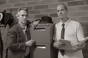 Michael Joseph Mitchell as Hillel Levin and Mark Ulrich as FBI agent Zack Shelton @ BroadwayWorld Michael Joseph Mitchell as Hillel Levin and Mark Ulrich as FBI agent Zack Shelton Photo