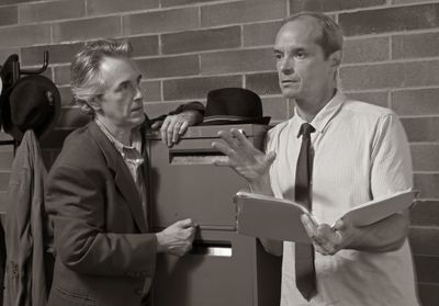 Michael Joseph Mitchell as Hillel Levin and Mark Ulrich as FBI agent Zack Shelton Photo