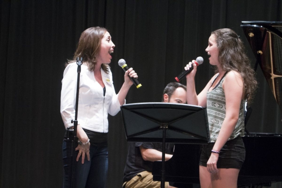 Andrea Burns and camper Carlyn Barenholtz sing 'Home' from BEAUTY AND THE BEAST at 