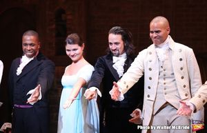 Leslie Odom Jr., Phillipa Soo, Lin-Manuel Miranda and Christopher Jackson Photo