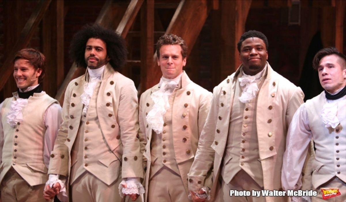 Thayne Jasperson, Daveed Diggs, Jonathan Groff, Okieriete Onaodowan and John Rua at 