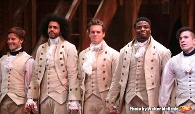 Thayne Jasperson, Daveed Diggs, Jonathan Groff, Okieriete Onaodowan and John Rua Photo