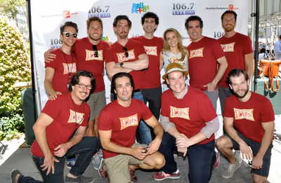 Christian Borle, John Cariani, Brian d''Arcy James, Kate Reinders and The Cast of Som Photo