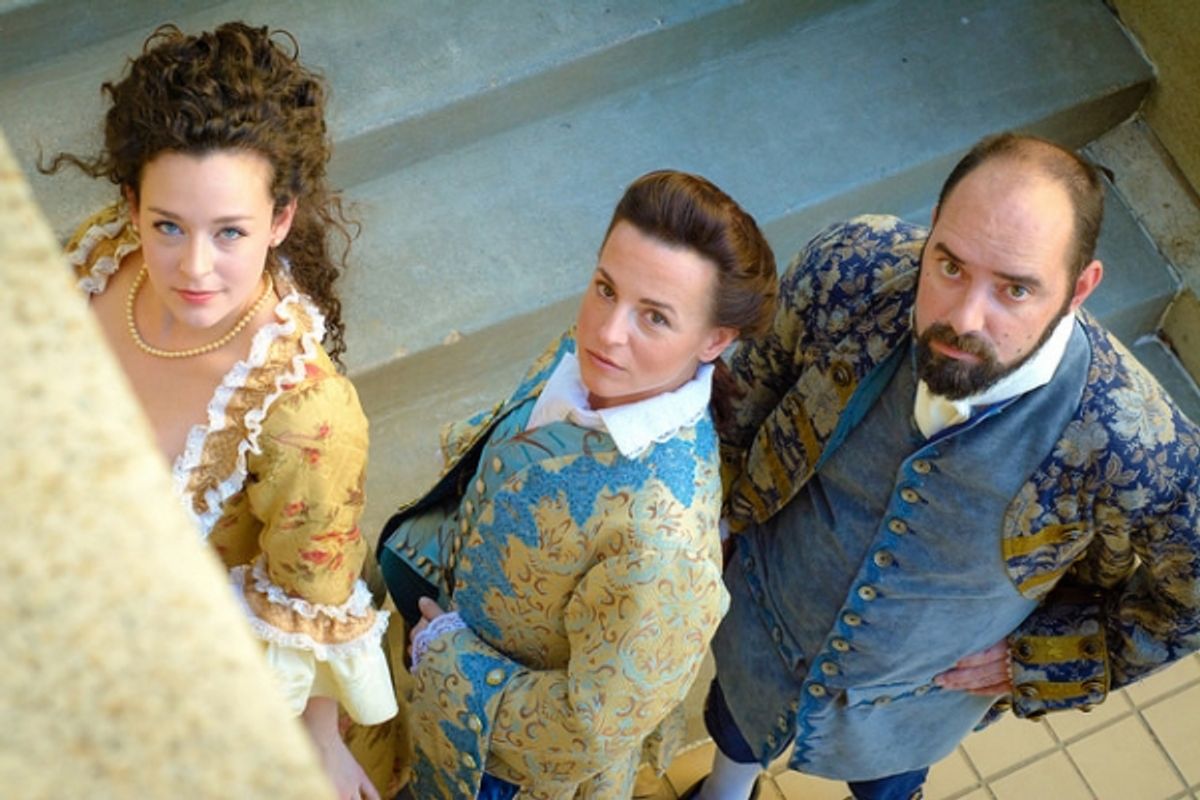 Chad Gowen Spear (Bernard), Amber Marie Flores (Constance), and Marianne Galloway (Julie/Frederic) at 