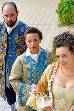 Chad Gowen Spear (Bernard), Amber Marie Flores (Constance), and Marianne Galloway (Julie/Frederic) @ BroadwayWorld Chad Gowen Spear (Bernard), Amber Marie Flores (Constance), and Marianne Galloway (Ju Photo