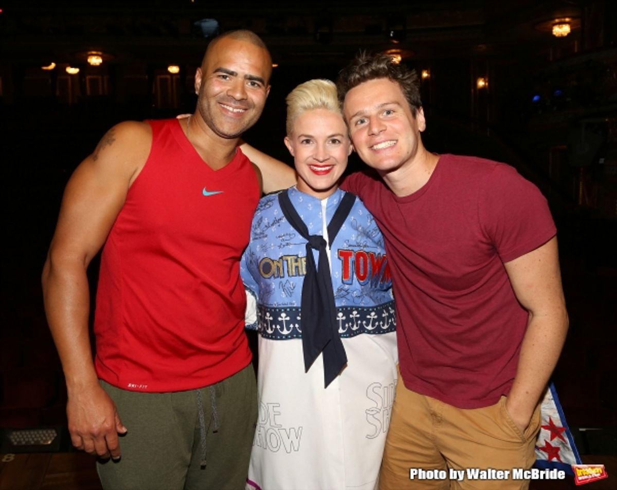 Christopher Jackson, Betsy Struxness and Jonathan Groff at 