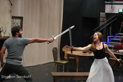 Fight Scene Rehearsal, Nathaniel Kent & Anne Troup Photo