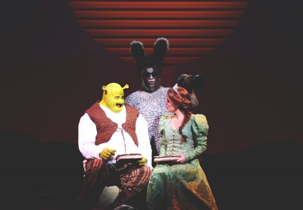 T.J. Dawson as Shrek, Cornelius Jones, Jr. as Donkey and Michelle London as Princess  Photo
