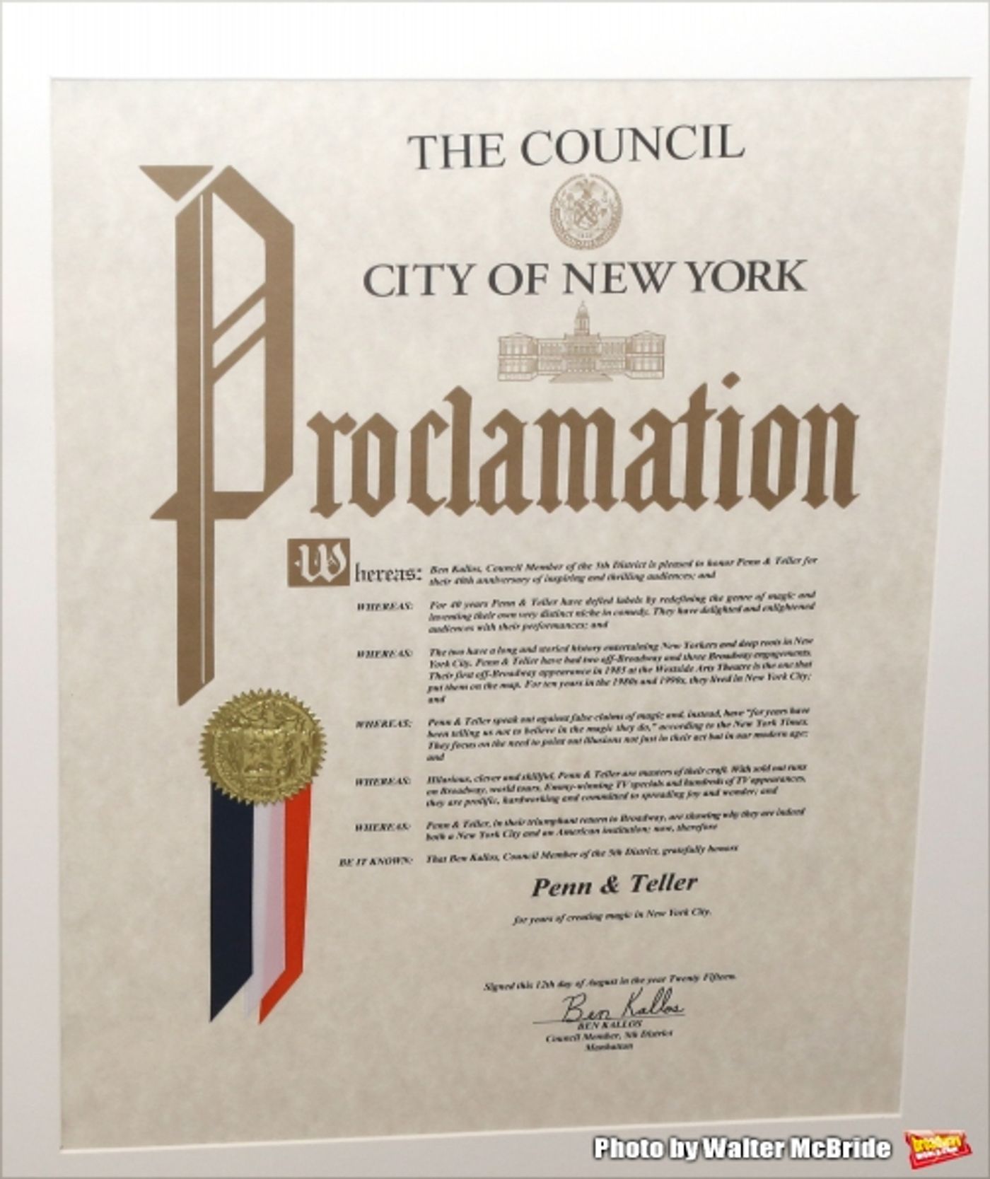Photo Coverage: Penn & Teller Honored with Proclamation from City of New York!  Image
