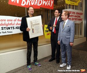 Penn & Teller accept a proclamation from Ken Kallos @ BroadwayWorld Penn & Teller accept a proclamation from Ken Kallos Photo
