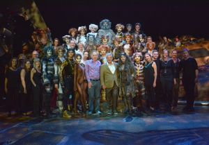Andrew Lloyd Webber and Cameron Mackintosh with Cats Cast Photo