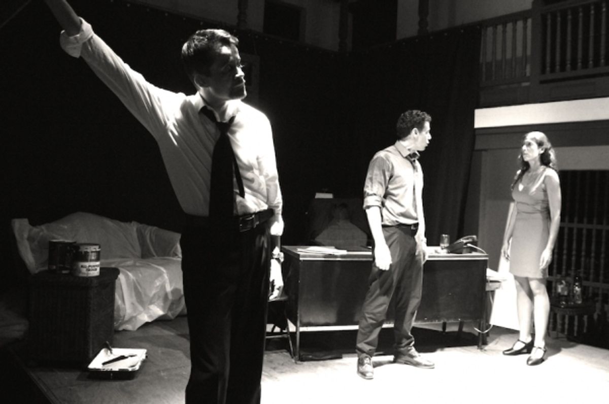 Javier E. Gomez as Gould, Eric-Dominique Perez as Fox and Emmanuelle Bordas as Karen at 