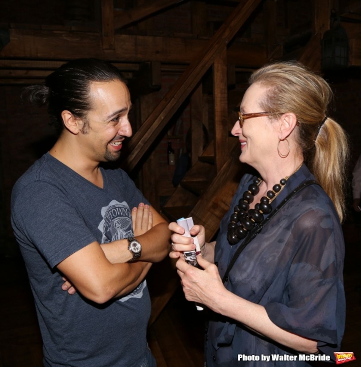 Meryl Streep visits Lin-Manuel Miranda at 