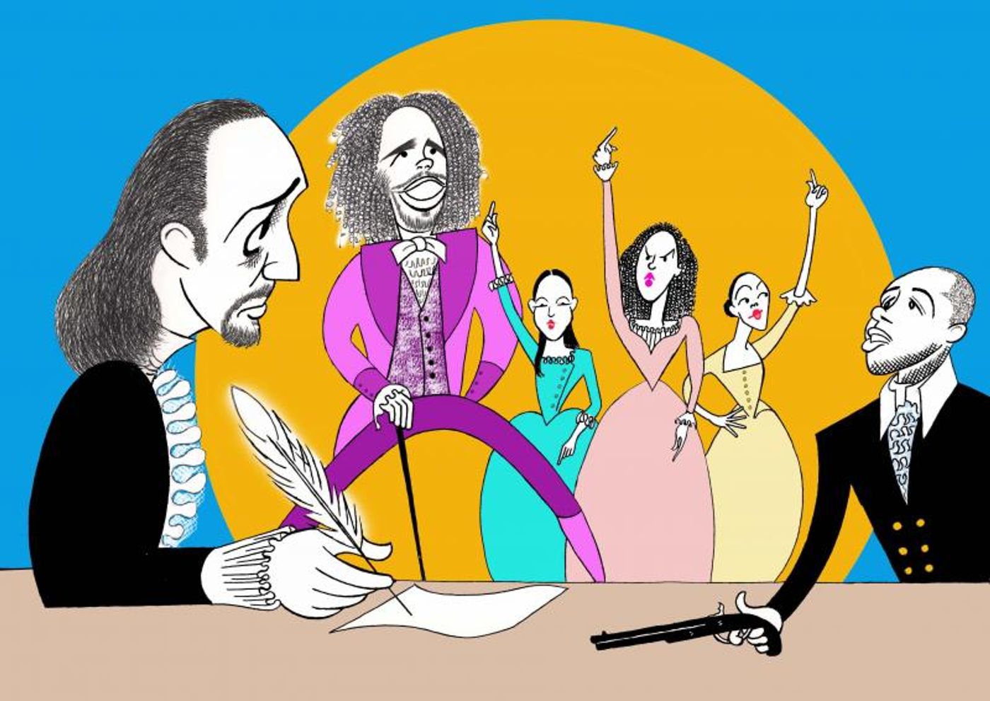 BWW Exclusive: Ken Fallin Draws the Stage- HAMILTON  Image