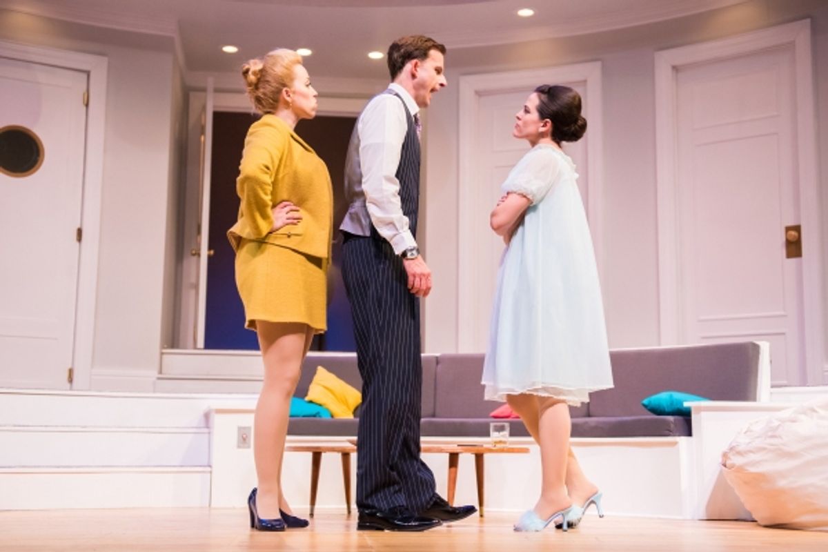 Samantha Sostarich as Gretchen, Brian J. Gill as Bernard, Amber Smith as Gabriella at 