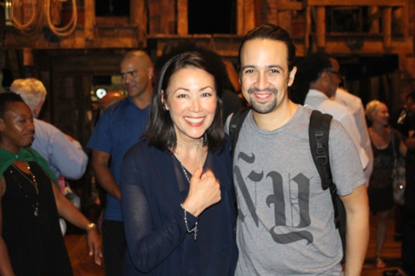 Photo Coverage: HAMILTON Gets Starry! Denzel Washington, Aziz Ansari, Zachary Quinto, and Ann Curry Chill with HAMILTON Cast  Image
