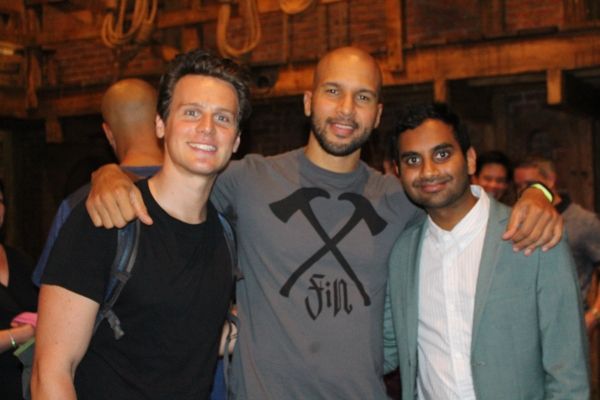 Jonathan Groff, Sydney James Harcourt and Aziz Ansari Photo