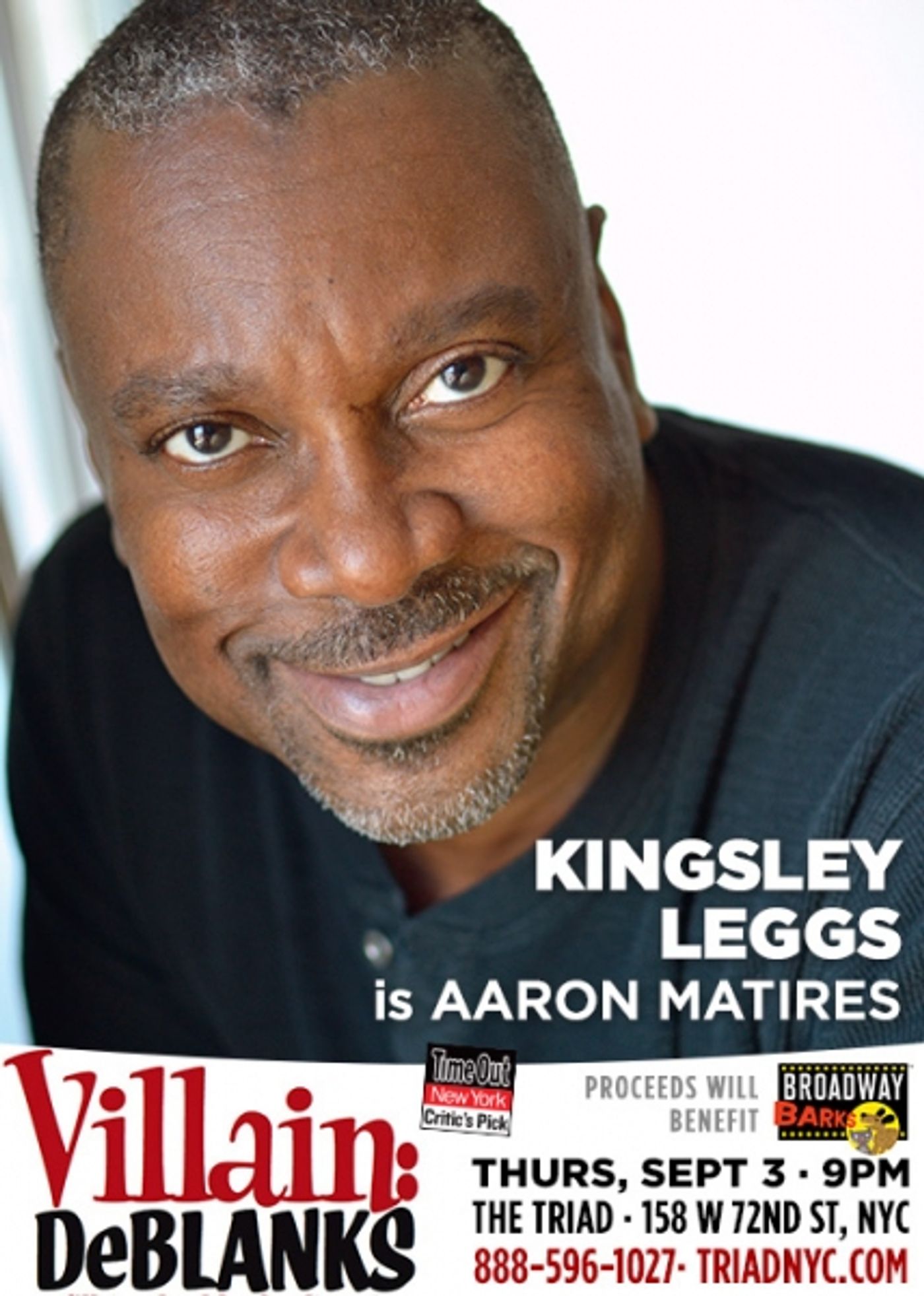 Photo Flash: VILLAIN: DEBLANKS to Bring Laughs for Broadway Barks at The Triad, 9/3  Image