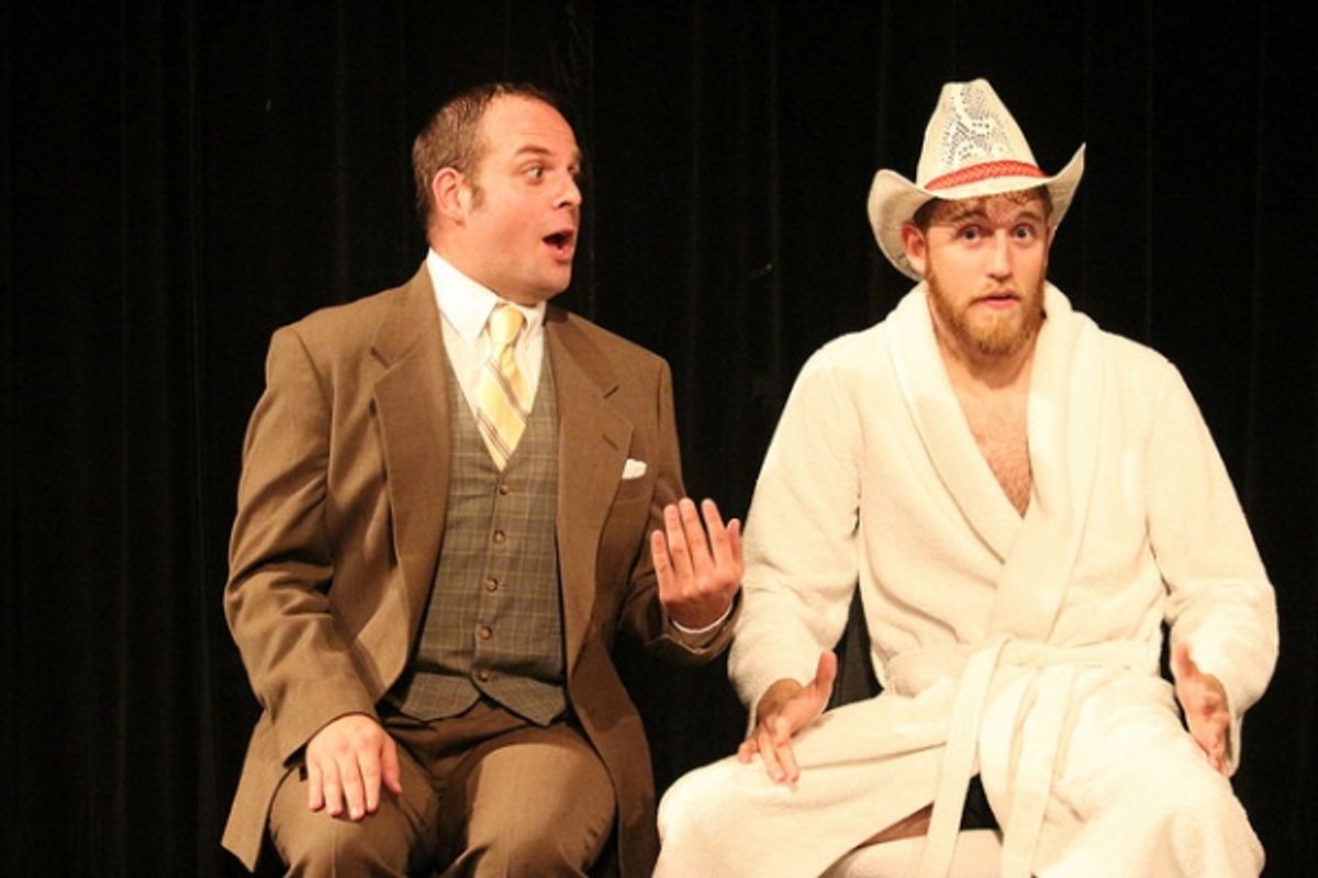 Spencer Meyers as One and Jordan Foote as the Texan from the short FOUR BENCHES at 