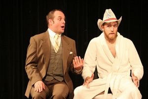 Spencer Meyers as One and Jordan Foote as the Texan from the short FOUR BENCHES @ BroadwayWorld Spencer Meyers as One and Jordan Foote as the Texan from the short FOUR BENCHES Photo