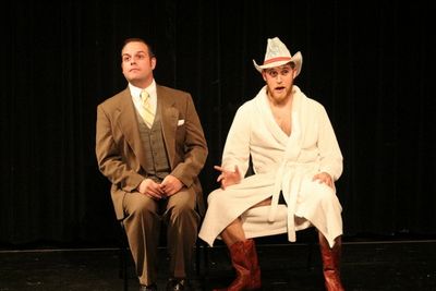 Spencer Meyers as One and Jordan Foote as the Texan from the short FOUR BENCHES Photo
