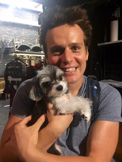 Tinkerbelle the Dog, Jonathan Groff Photo