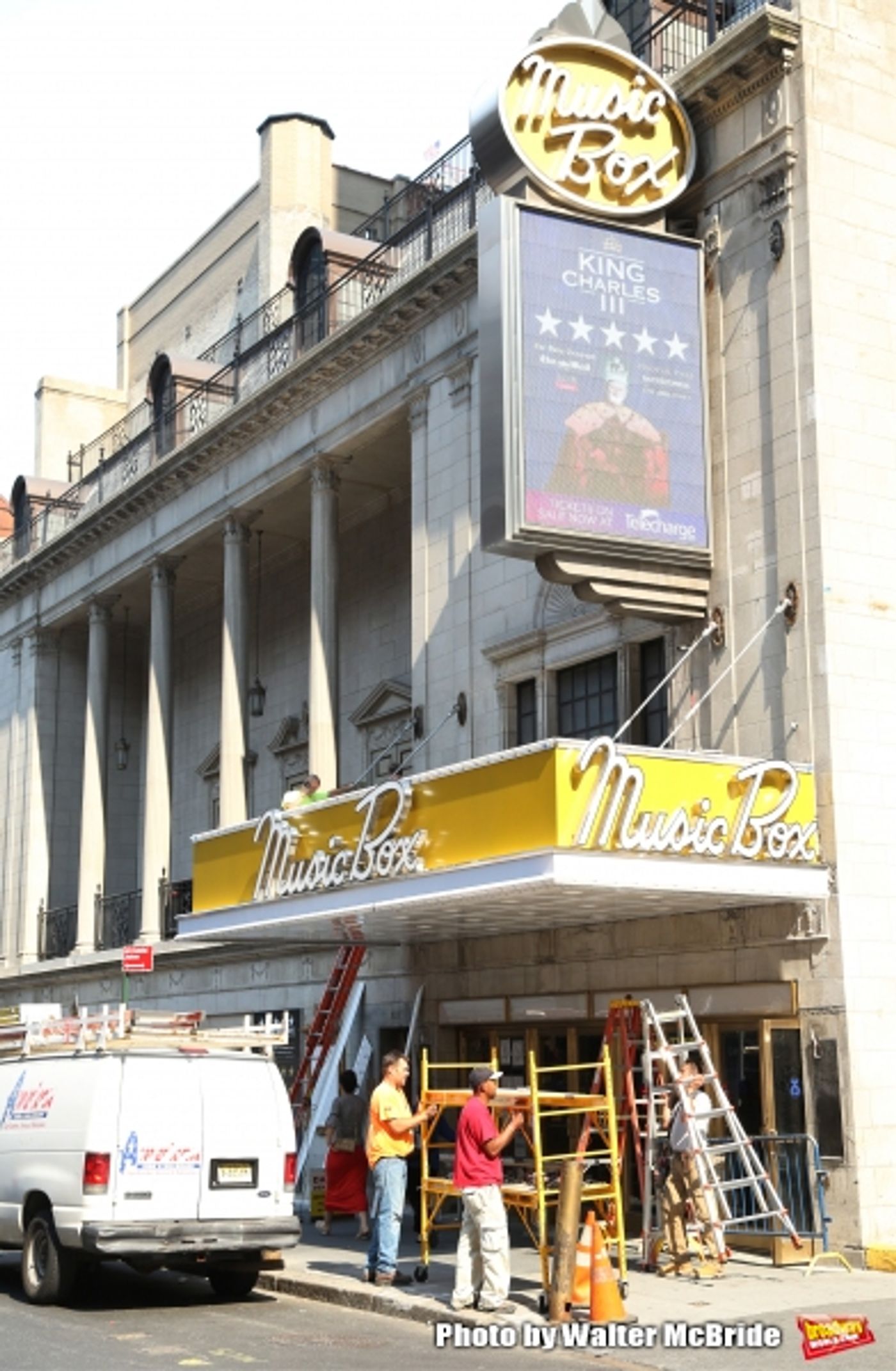 Photo Coverage: The Music Box Theatre Marquee Undergoes a Facelift, Preparing For The Arrival of KING CHARLES III Photo Coverage: The Music Box Theatre Marquee Undergoes a Facelift, Preparing For The Arrival of KING CHARLES III Image