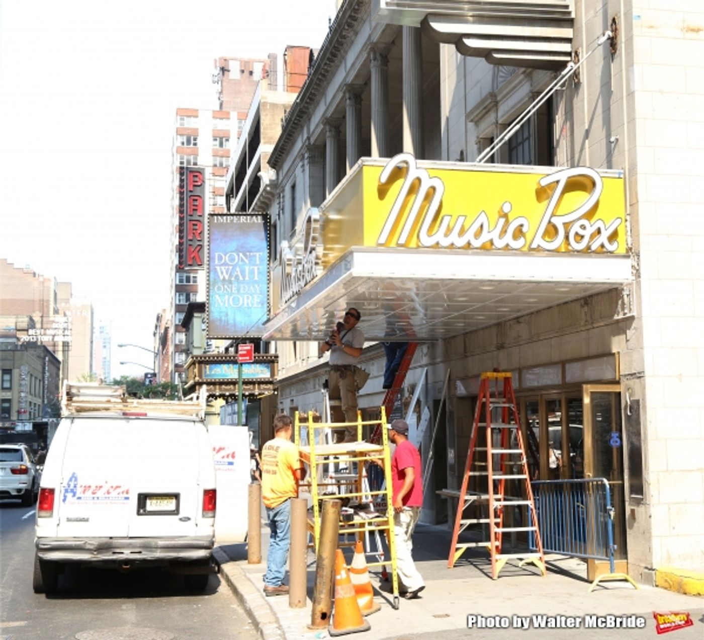 Photo Coverage: The Music Box Theatre Marquee Undergoes a Facelift, Preparing For The Arrival of KING CHARLES III Photo Coverage: The Music Box Theatre Marquee Undergoes a Facelift, Preparing For The Arrival of KING CHARLES III Image