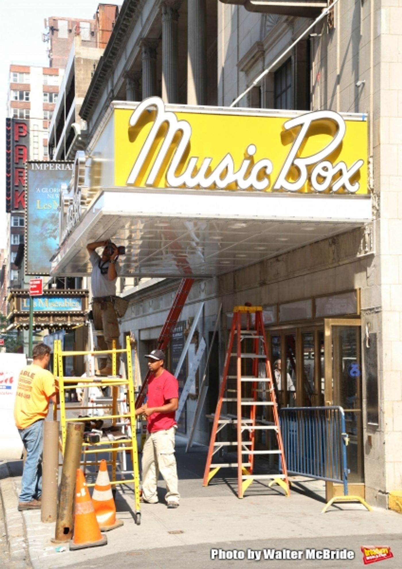 Photo Coverage: The Music Box Theatre Marquee Undergoes a Facelift, Preparing For The Arrival of KING CHARLES III Photo Coverage: The Music Box Theatre Marquee Undergoes a Facelift, Preparing For The Arrival of KING CHARLES III Image